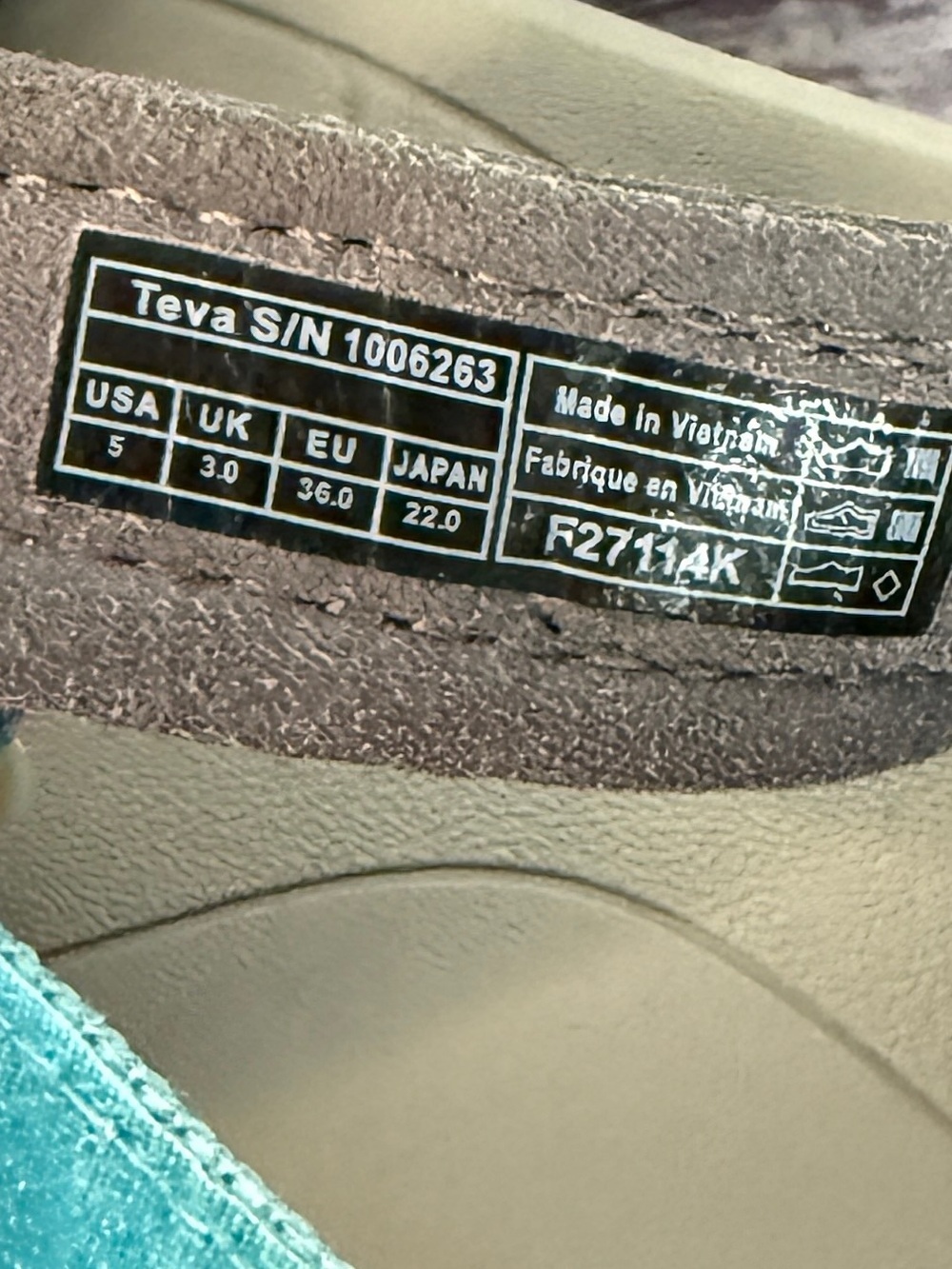 Teva 🩴 Women's Teal Verra Sandal size 5 - Picture 8 of 8